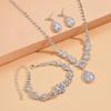Bridal Angel Tears Rhinestone Zircon Necklace & Earrings Set