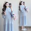Maternity Dress Spring Autumn 2026 New Fashionable Loose Belly-Covering Shirt Dress Spring Maternity Dress