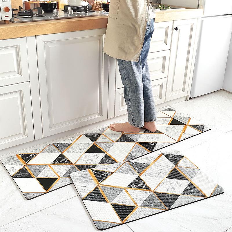 Washable Long Strip Kitchen Carpet Anti Skid And Oil Proof Dining Room Pvc Floor Rugs Home Bathroom Entrance Door Mats