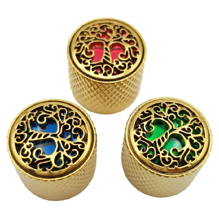 Tree Pattern Potentiometer Control Knob 6mm Shaft Hole Amplifier Knob Metal Electric Guitar Knobs Easy to Install