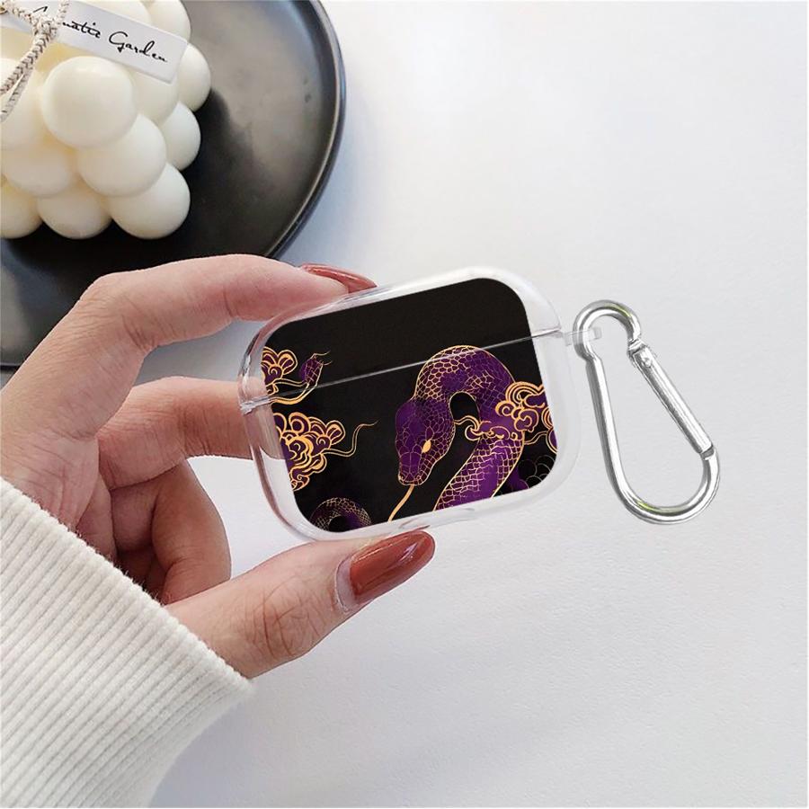 

Розовый змеиный чехол с цветами сливы для Airpods Pro2 Pro3 3 4 1 2 Pro Прозрачные чехлы-заглушки для наушников Airpods 3