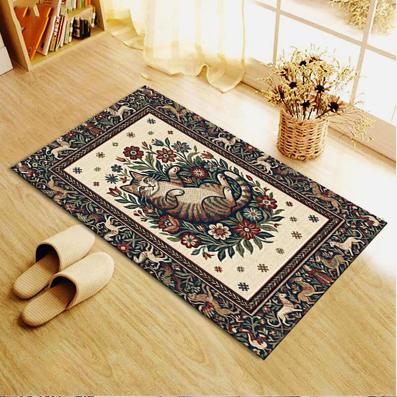 2025 New Cat Flower Carpet Rug for Living Room Bedroom Home Sofa Decoration,Kids play Non-slip Floor Mat42