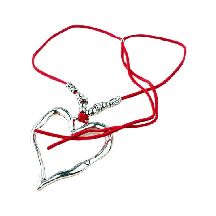 

Irregular Heart Pendant Choker Alloy Material Y2K Neck Jewelry Party Jewelry красный