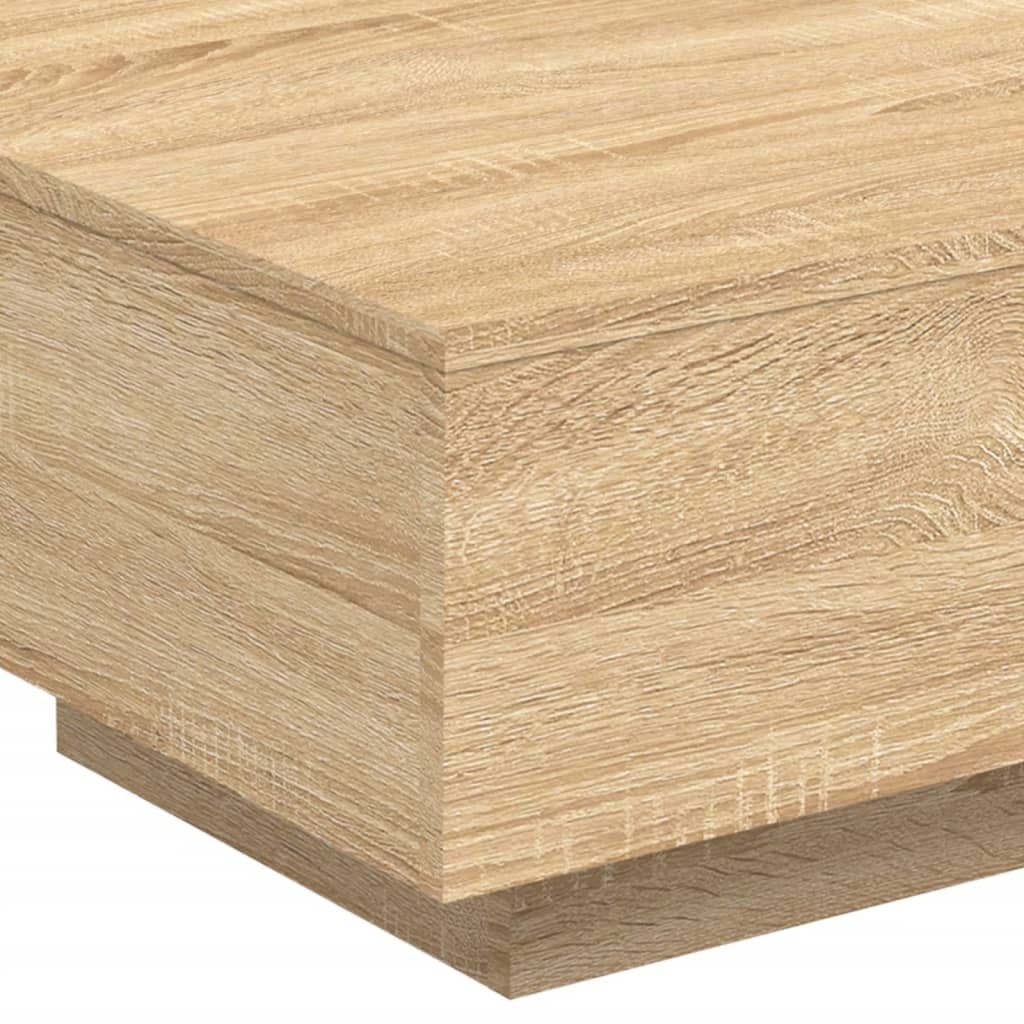  LED Coffee Table, Sonoma Oak, 55x55x31 Cm