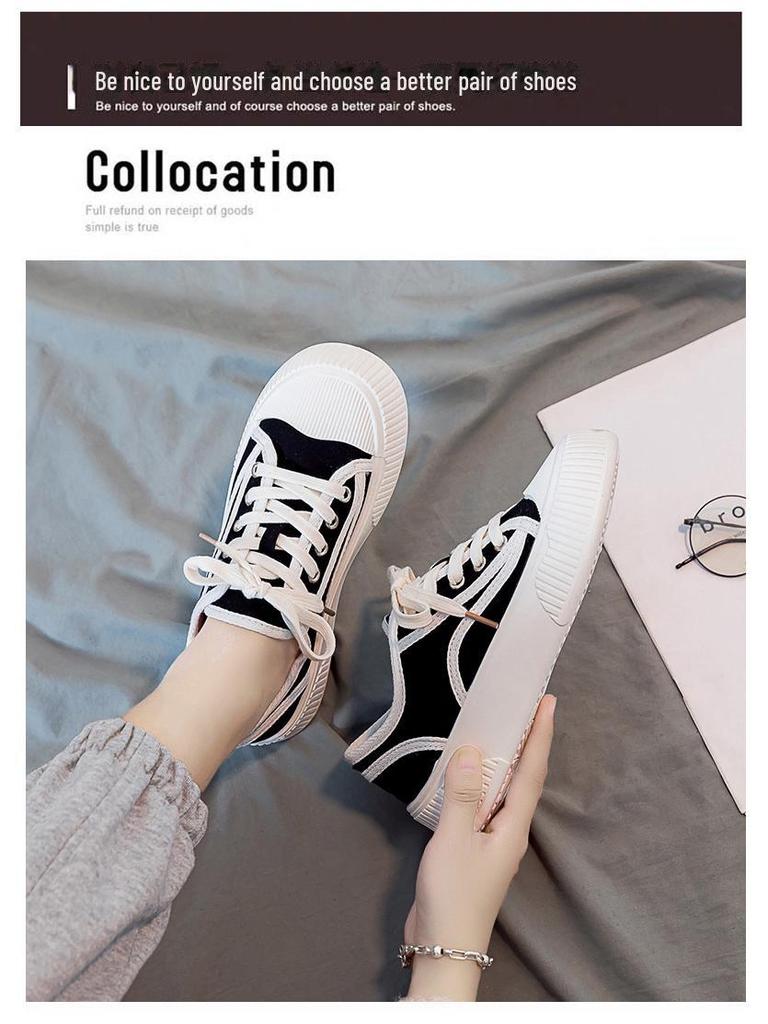 2025 Women's Canvas Shoes: Spring/Summer Thick-Soled Casual Sneakers