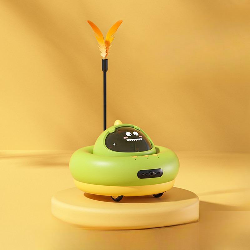 

Cat Toy Electric Remote-controlled Car Automatic Cat Stick Toy Magic Device Kitten Toy Food-leaking Toy Automatic model зелёный