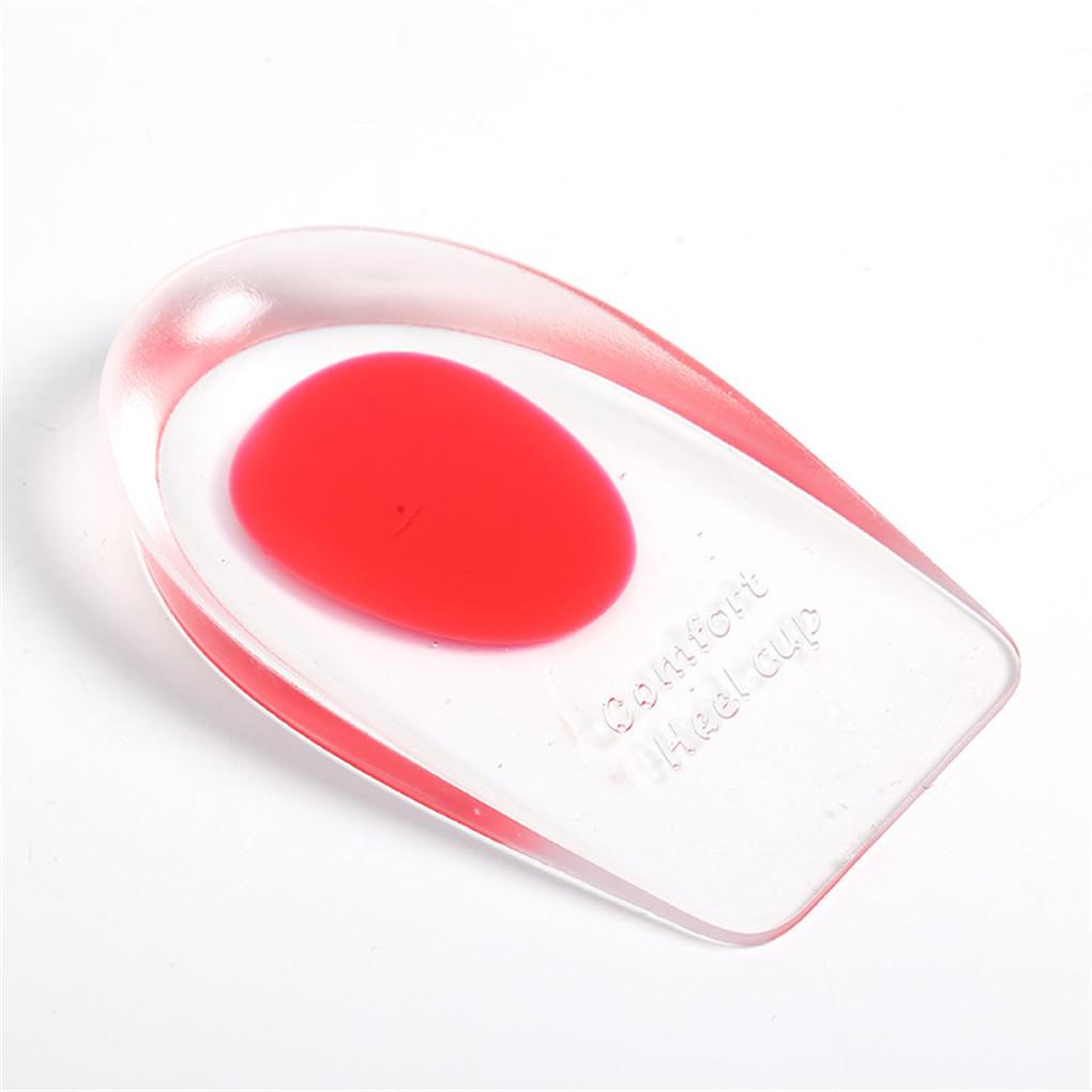 2 Pairs Silicone Half Heel Pad Transparent Insole Half Pad Increased Shoe Mat