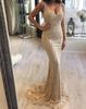 Spring and summer new long dress mid-waist temperament commuter sequins sprinkled with gold slim-fitting gold thin dress