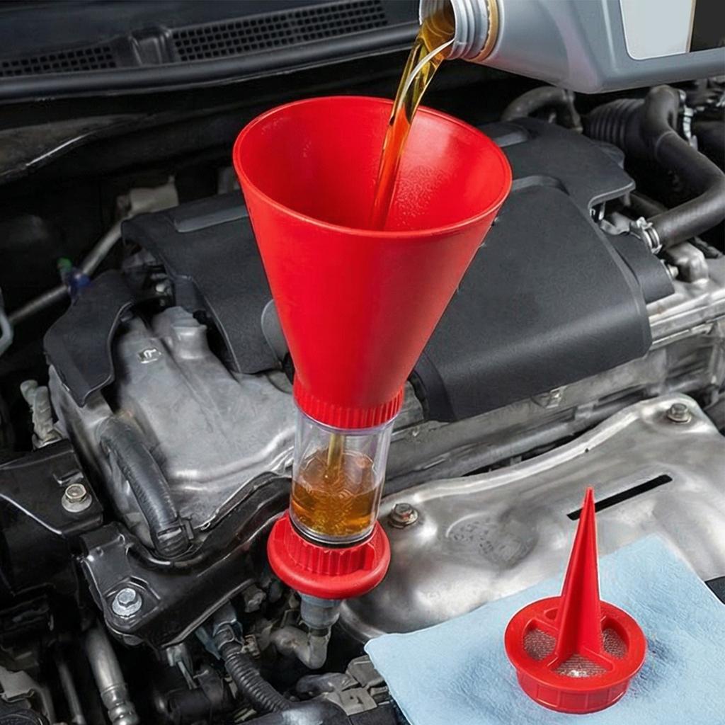 Automotive Oil Pouring Funnel Fit For Various Vehicle Using Sturdy ABS Material For Long Lasting Performances