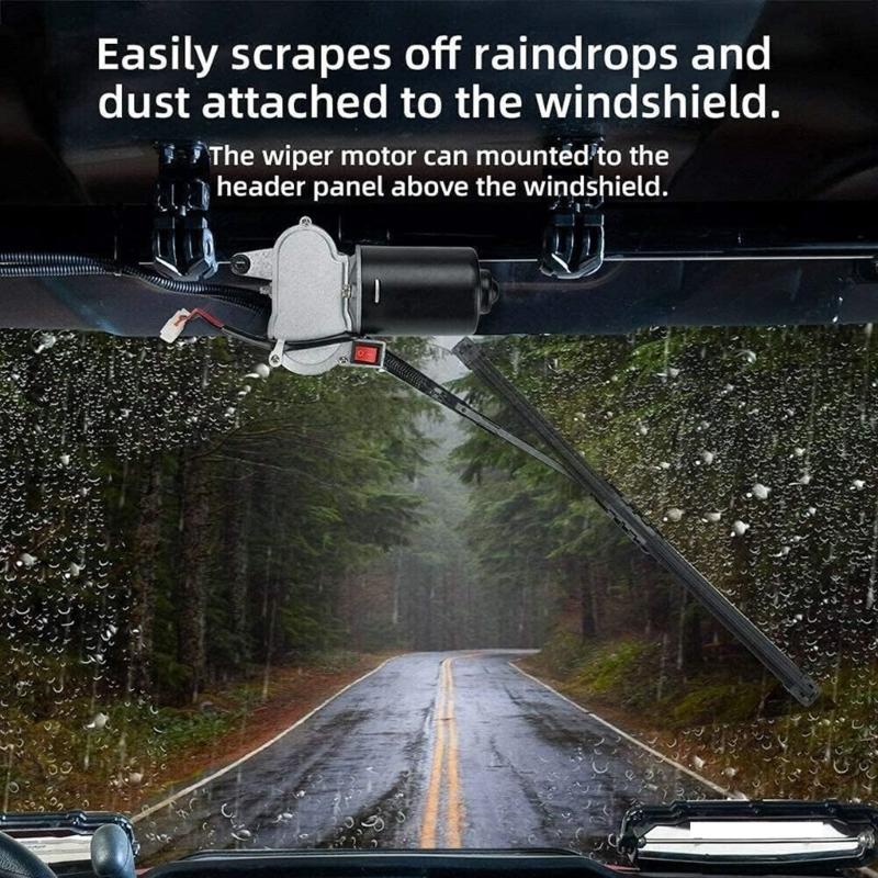 Waterproof Wiper Motor Kit For UTV ATV Sand Cars Delivers Superior Performances In Muddy Rainy And Dusty Environments