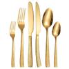 6-Piece Cross-Handle Snake Pattern Titanium-Plated Stainless Steel Cutlery Set (Knife, Fork, and Spoon)