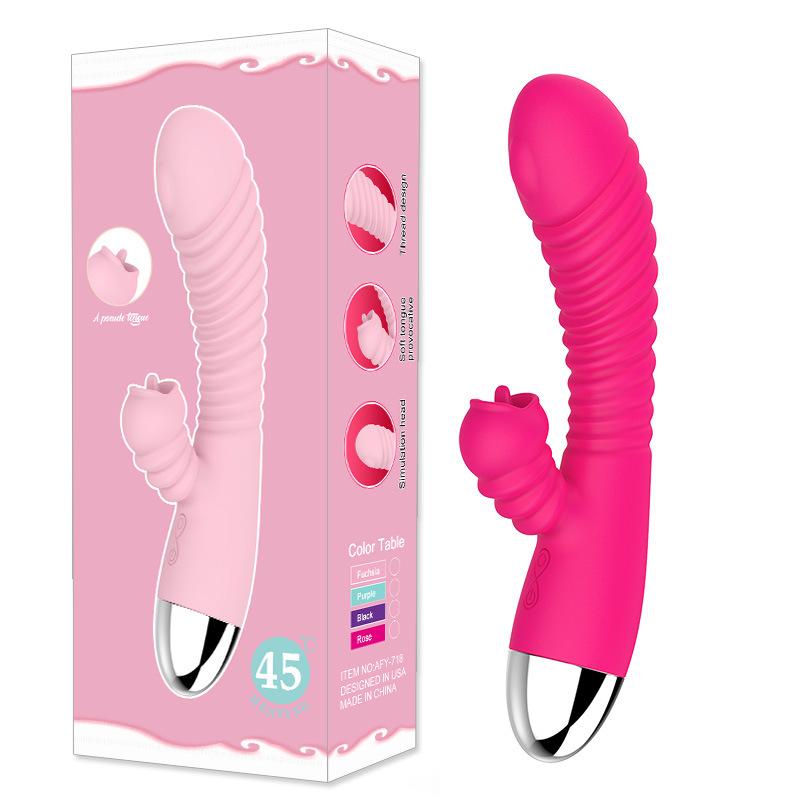 2 In 1 Licking Machine Vibrator For Women Clitoris Stimulator G-Spot Powerful Vibro Dildo Wand Female Clit Sucker Adult Sex Toys