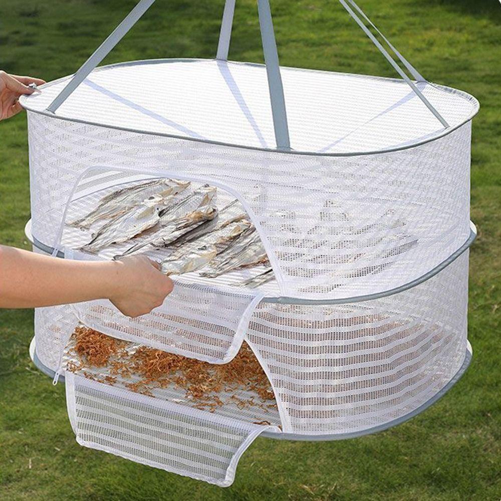 Foldable Drying Fishing Net Portable Multi-layer Drying Net Mesh Clothes Hanging Dryer  Food Drying