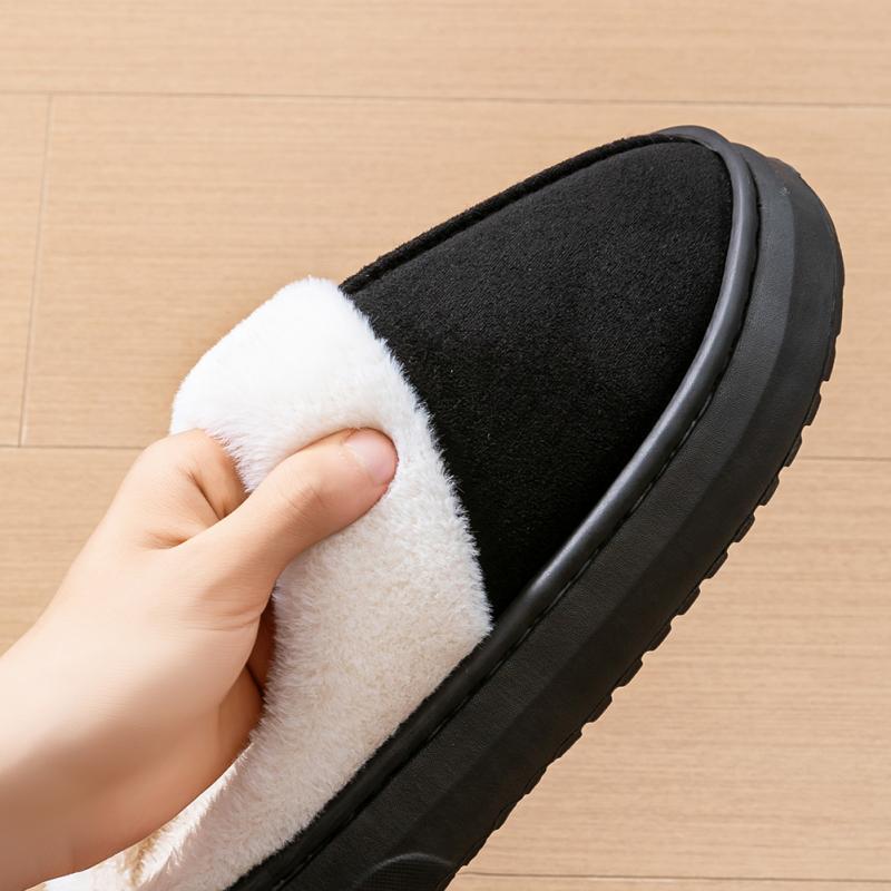 Memory foam slippers women suede platform EVA sole warm home shoes winter non-slip comfortable