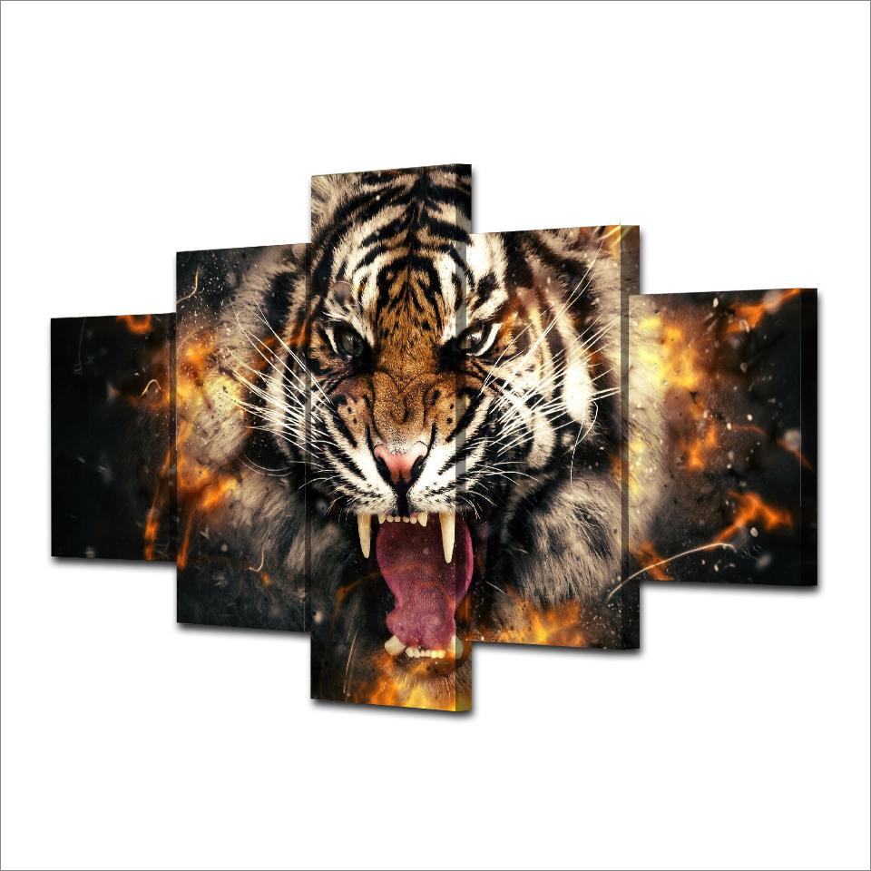 HD Printed abstract Animal tiger Painting Canvas Print room decor print poster Wall Art Canvas Prints