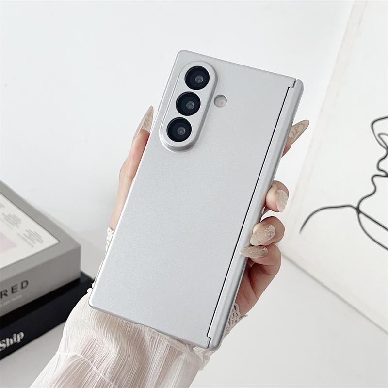 Pure Color Matte Skin Metallic Paint Protective Case for Samsung Galaxy Z Fold 7 Heinge Protection Case