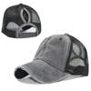 Summer Baseball Caps for Men Women Washed Cotton Lightweight Breathable Hat with Mesh Hole Design