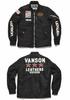 Open Bottom Flight Jacket Triple Star Embroidery Patch Custom [Vanson] MA-1 & NVJK-2308 (S, Black)