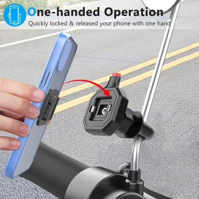 Support de téléphone pour rétroviseur de moto, dégagement rapide, robuste, antidérapant, antichoc, universel, pour moto et scooter