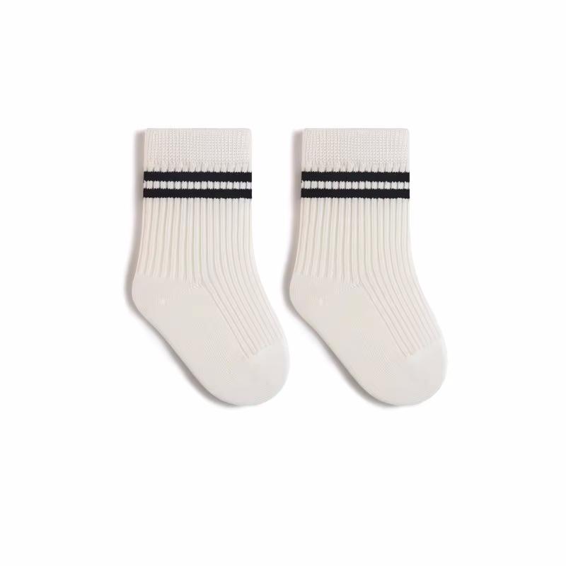 Kids Socks For Girls Boys Cotton Striped Children's Sock Soft Student Sport White Black Baby Toddler Sock Spring Autumn 0-8Years