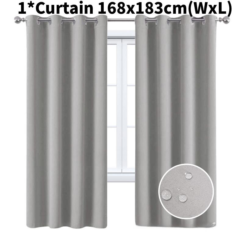Curtain Blackout Insulated Bedroom Living Room Solid Color Curtains Window Decor