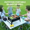 Tragbarer BBQ-Holzkohlegrill aus Edelstahl, kleines Mini-BBQ-Werkzeugset, Kochen im Freien, Camping, Picknick, Strand, tragbarer BBQ
