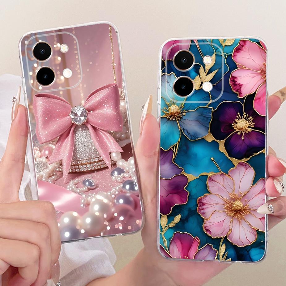 For Vivo Y28 4G Case V2352 Luxury Butterfly Painted Cover Soft Slim Phone Case For Vivo Y28s V2346 Y 28 s VivoY28 5G Fundas Bags