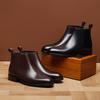 Herren Chelsea Boots mit hohem Schaft Echtes Leder Britisch Business Formelle Anzugschuhe Winter Herbst Rindsleder