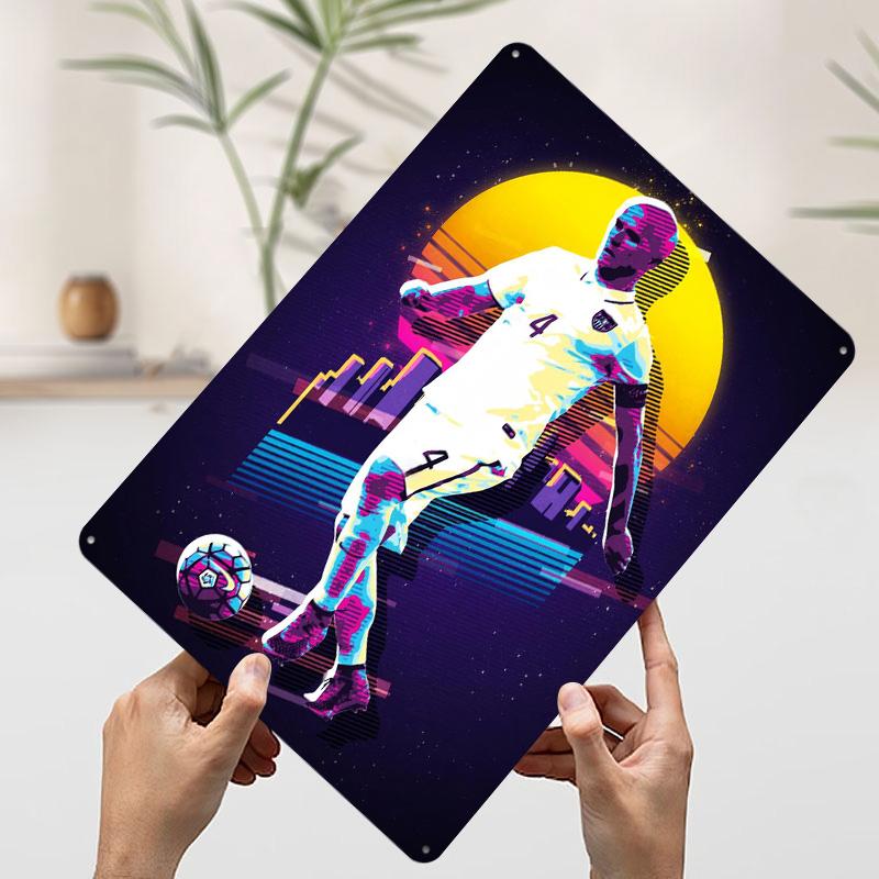 

Soccer Player of All Time Tin Plaque Poster Customized Wall Art Retro Vintage Metal Signs for Room Gamer Decoration At Home Cozy 7.9x11.8In(20x30cm)