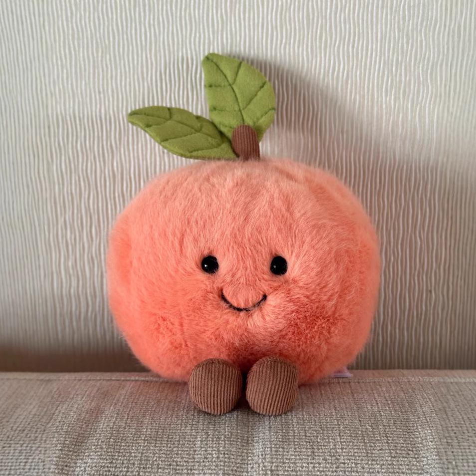 Peach & Tomato Jelly Plush Doll - Cute Fruit Toy Gift for Kids