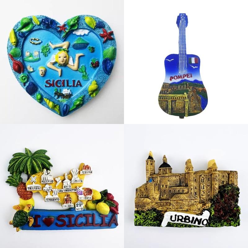 Italie Pompéi Souvenirs de Voyage Aimants de Frigo Milan Taormine Sicile Urbino Calabre Aimants de Frigo de Voyage Cadeaux de Mariage