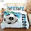 Cool Sports Watercolor Football 3D Printed Quilt Cover Boys Room Bedding Set Quilt Cover Pillowcase Three-piece Set