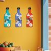 3 Pcs Wooden Wine Bottle Wall Art Good Vibes Only Wall Hanging Ornament Vintage Floral Bottle Sculpture for Walls Doors Entrances Home Decor
