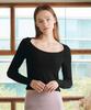 Reina Mora High-Low Ribbed Long Sleeve Black