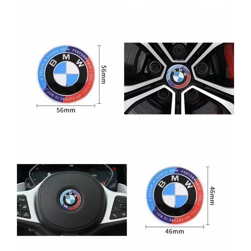2025 NUOVO Logo Anniversario 50H BMW Copricofano Anteriore Emblema 81mm Emblema Posteriore 72mm Coprimozzo 56mm Adesivo Volante 46mm