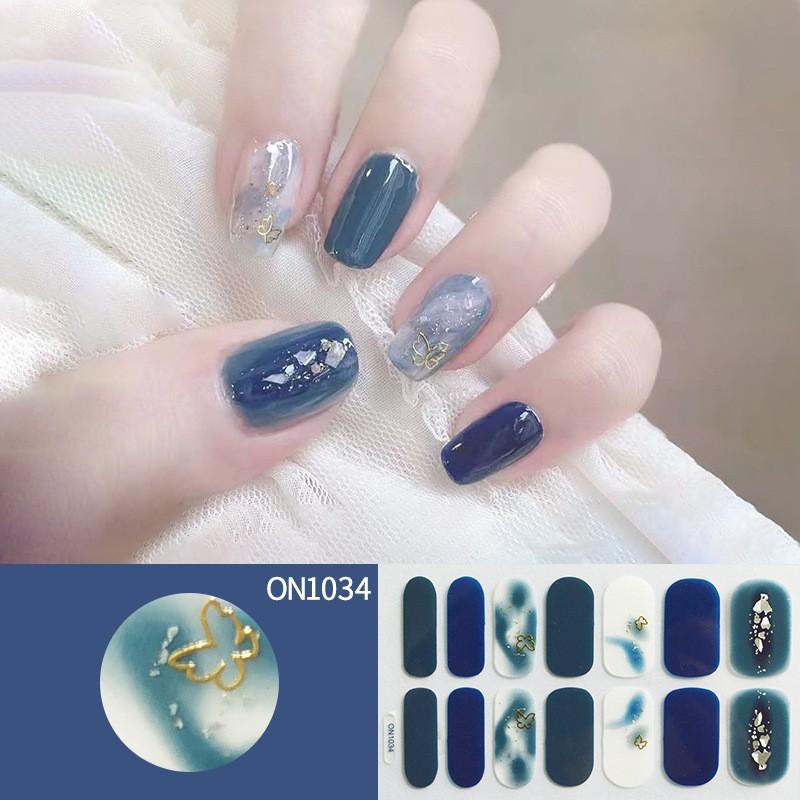 Nail Art No-bake Nail Stickers Full Stickers, 14-finger No-bake Gel Nail Stickers, Nail Art Full Stickers