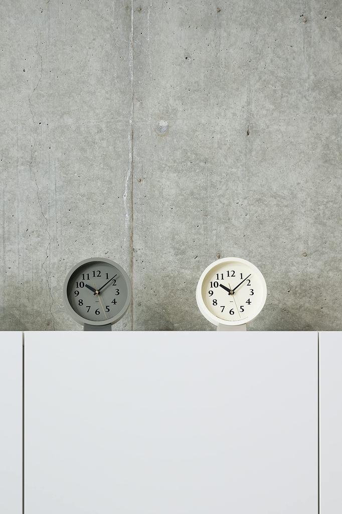 Lemnos m clock MK14-04 IV radio-controlled table clock, ivory