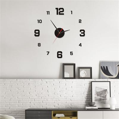Fashion DIY Wall Clock 40cm/16'' Frameless Modern 3D Wall Clock Mirror Sticker Clock for Home Office Hotel Restaurant School Decoration