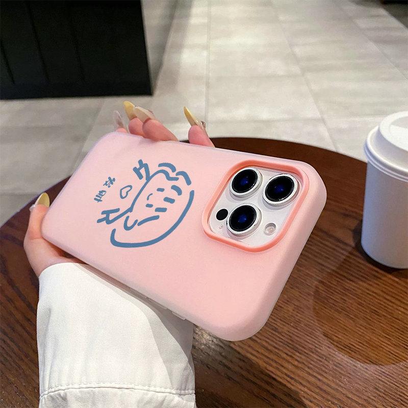 Patterned Matte Frosted Skin Feel Casing PC+TPU 2in1 Cute Girl Printed Protective Cover Soft Back Case