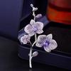 Orchid Butterfly Brooch Exquisite Floral Corsage Pin for Women Luxury Winged Bloom Jewelry Elegant Suit/Evening Gown Accessories