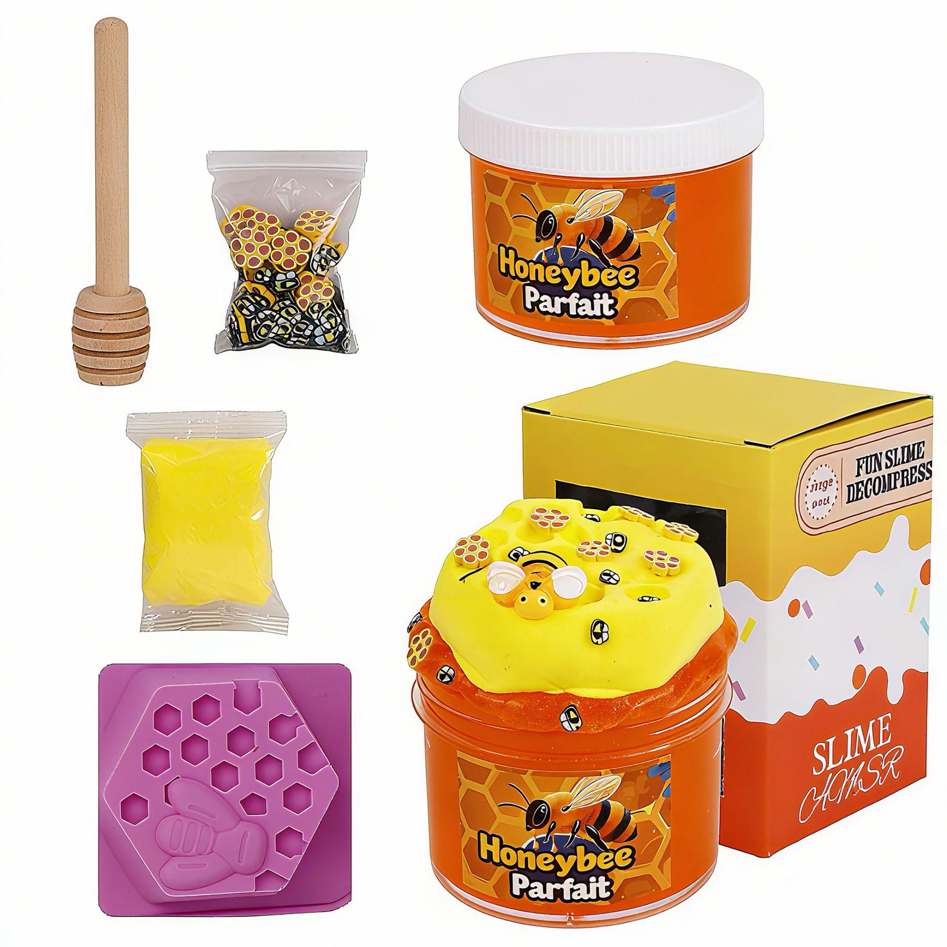 Crystal Clear Honey Slime Set - Non-Sticky, Colorful Jelly Mucus for Stress Relief and Fun