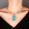 New Jewelry Copper Bottom Gold Plated Fashion Simulation Emerald Paran Large Pendant Necklace 20 * 28