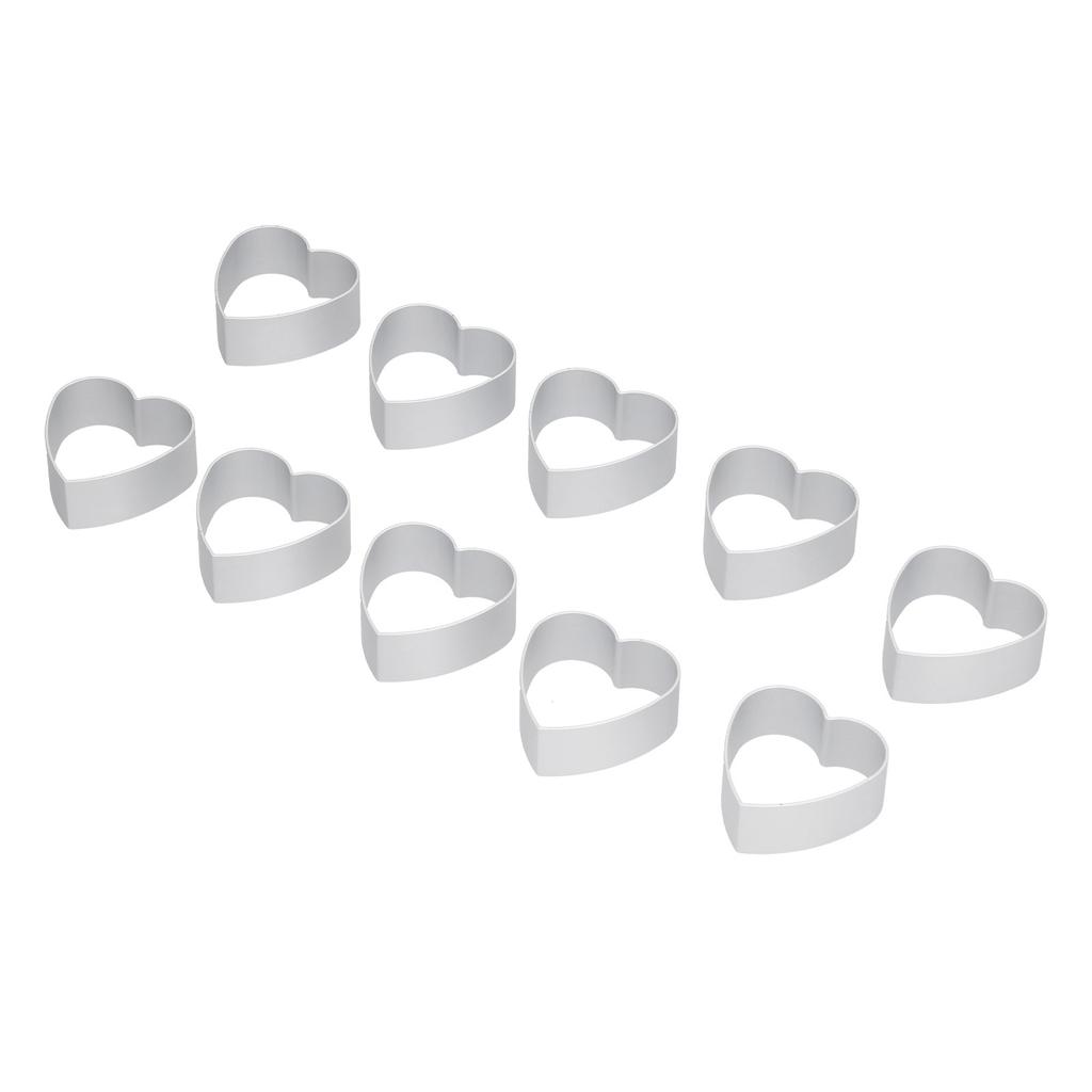 10-teiliges Set Edelstahl Mondkuchenform Set Kekse Ausstecher DIY Backform Set Herzform