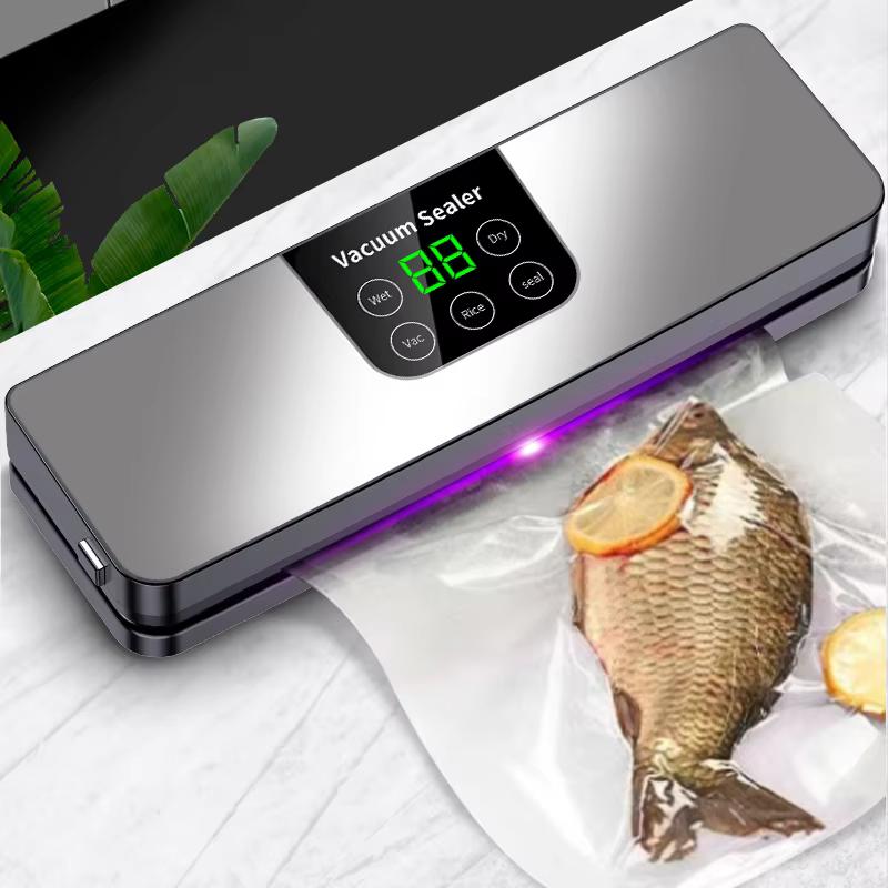 2025 Electric Vacuum Sealer Machine Dry/Wet Food Packaging Seal To Keep Fresh Touch Buttons Digital Display Detachable Cleaning