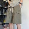 Men's Knee Length Shorts Loose Fit Cargo Shorts with Drawstring Waist