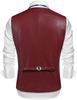 Classic Maroon Handmade Button Western Men's Vest Coat Lambskin Leather Formal Office Wear