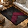 Red Black Geometric Area Rug, Modern Bohemian Carpet for Living Room, Soft Non-Slip Sofa Mat with Tribal Pattern Decor