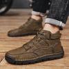 Botas de tobillo para hombre Zapatos de felpa hechos a mano Zapatos casuales Otoño e invierno Tallas grandes 39-48