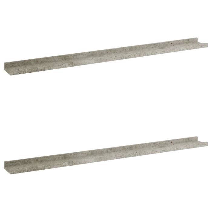 VidaXL Wall Shelves 2 Pcs Concrete Grey 100x9x3 Cm