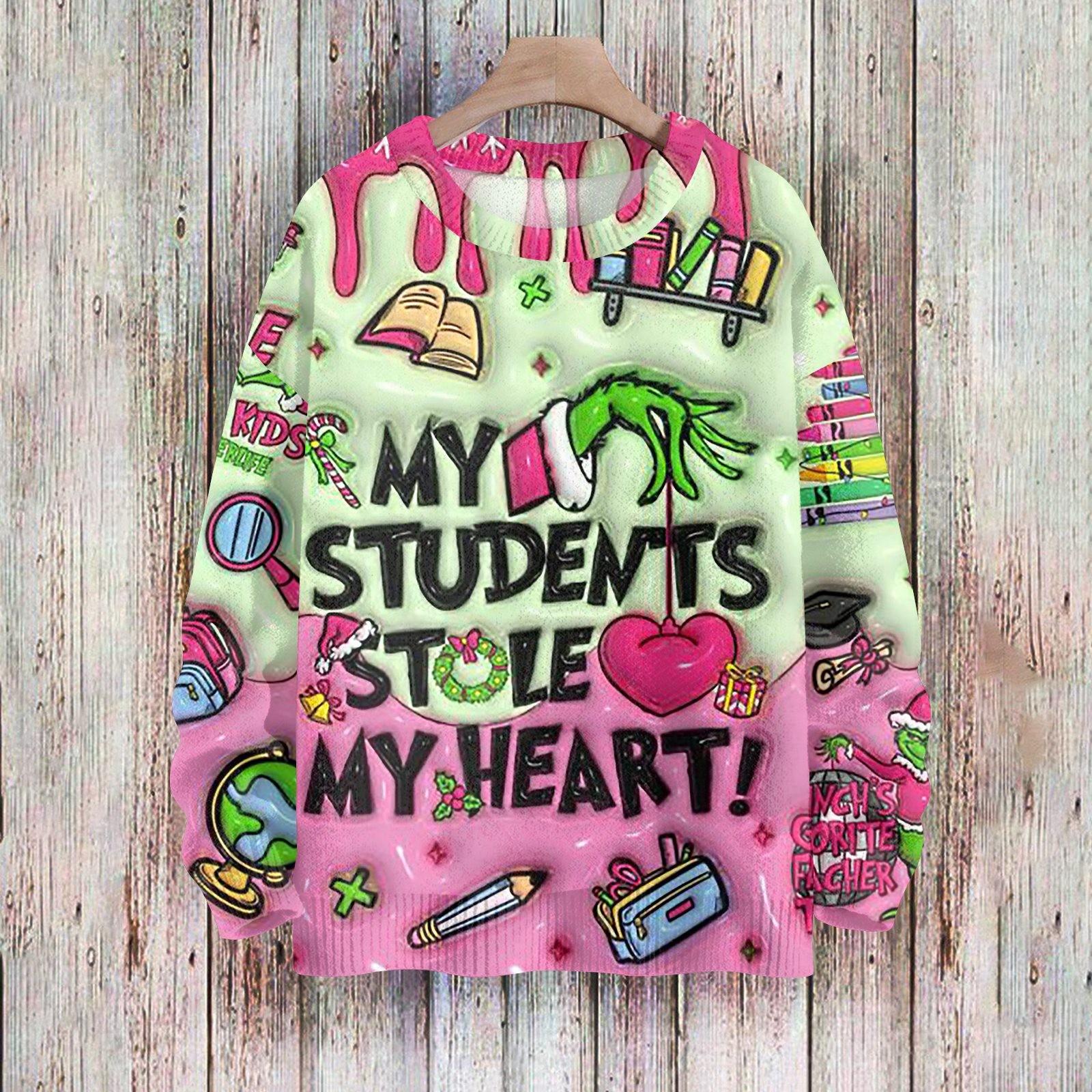 

Рождественские толстовки для женщин Вязаный свитер Милая рубашка Осенний свитер с круглым вырезом Топы L розовый